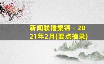 新闻联播集锦 - 2021年2月(要点摘录)